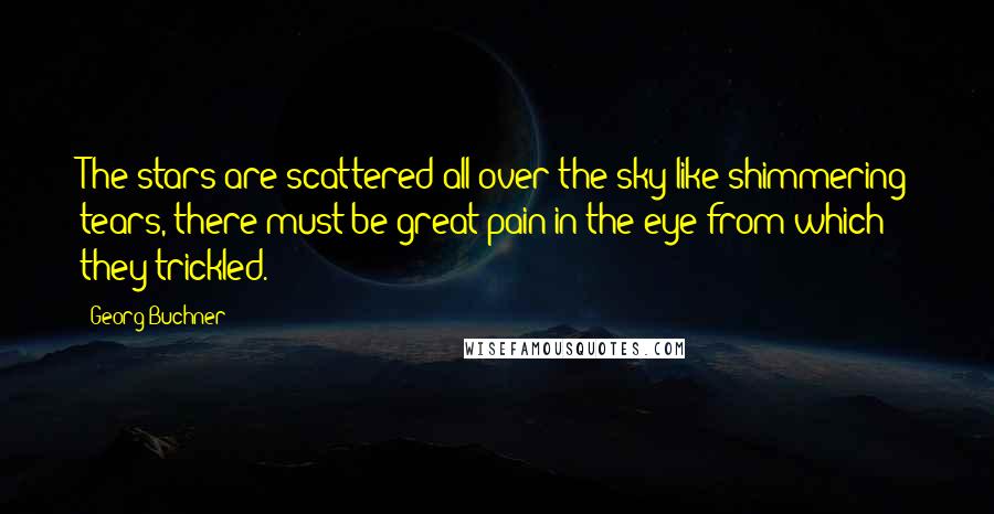 Georg Buchner Quotes: The stars are scattered all over the sky like shimmering tears, there must be great pain in the eye from which they trickled.