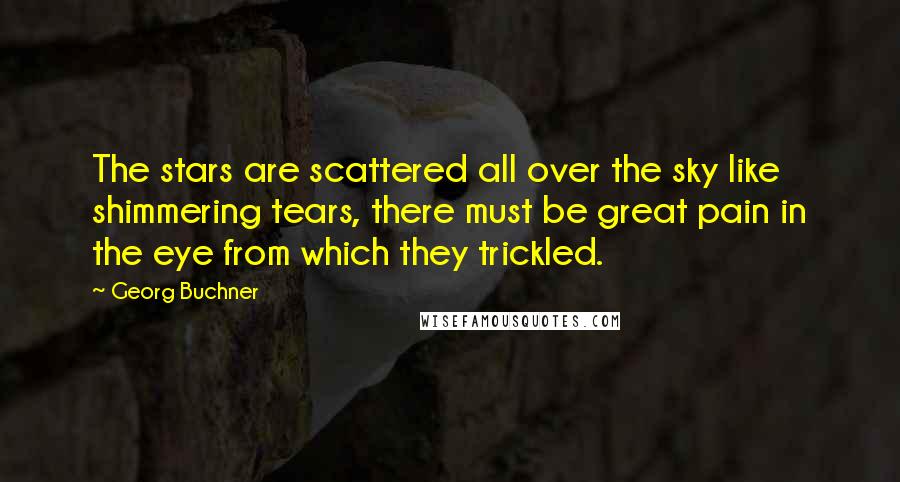 Georg Buchner Quotes: The stars are scattered all over the sky like shimmering tears, there must be great pain in the eye from which they trickled.