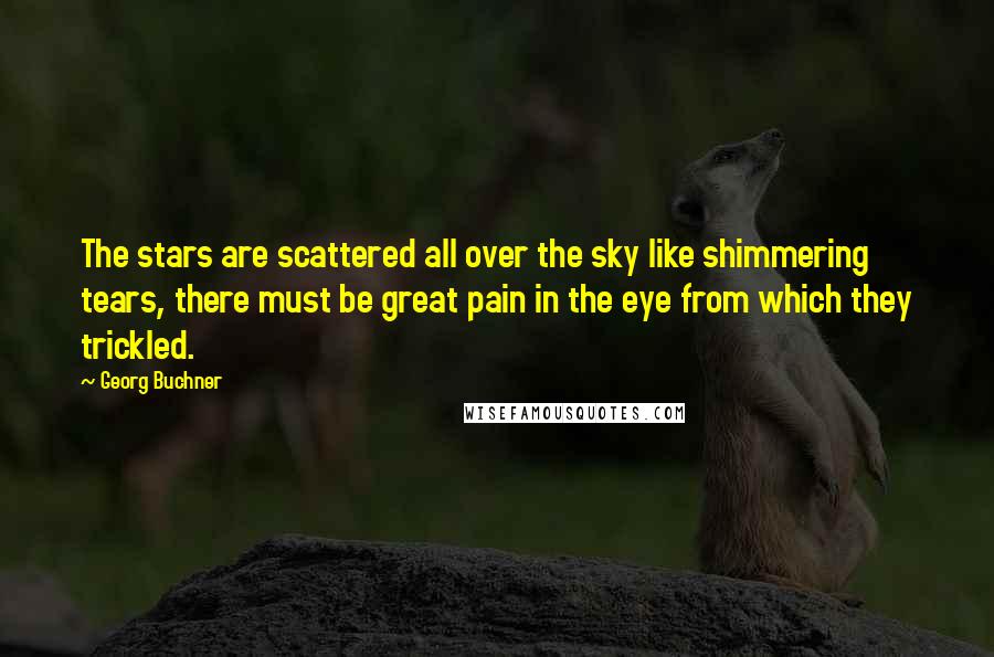 Georg Buchner Quotes: The stars are scattered all over the sky like shimmering tears, there must be great pain in the eye from which they trickled.