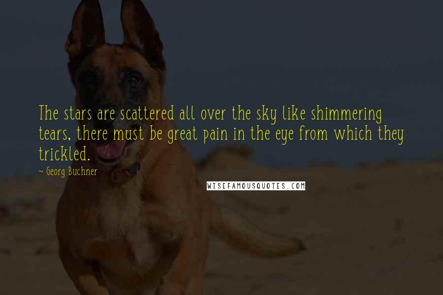 Georg Buchner Quotes: The stars are scattered all over the sky like shimmering tears, there must be great pain in the eye from which they trickled.