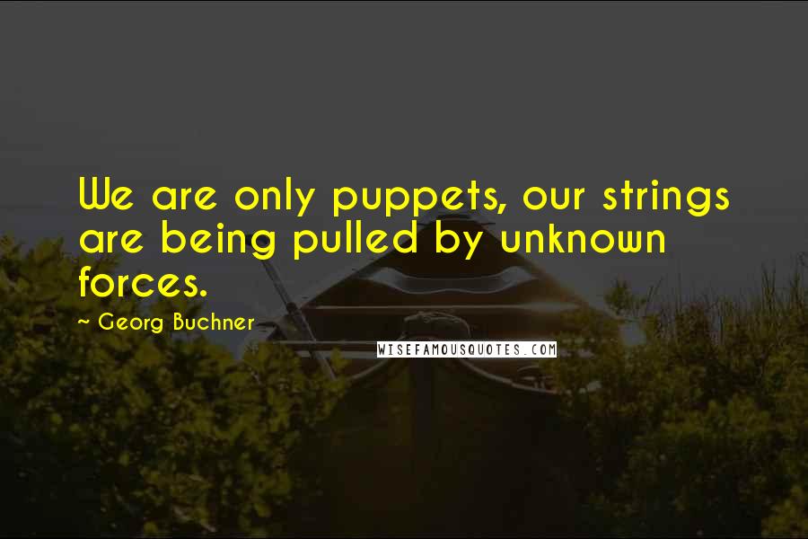 Georg Buchner Quotes: We are only puppets, our strings are being pulled by unknown forces.