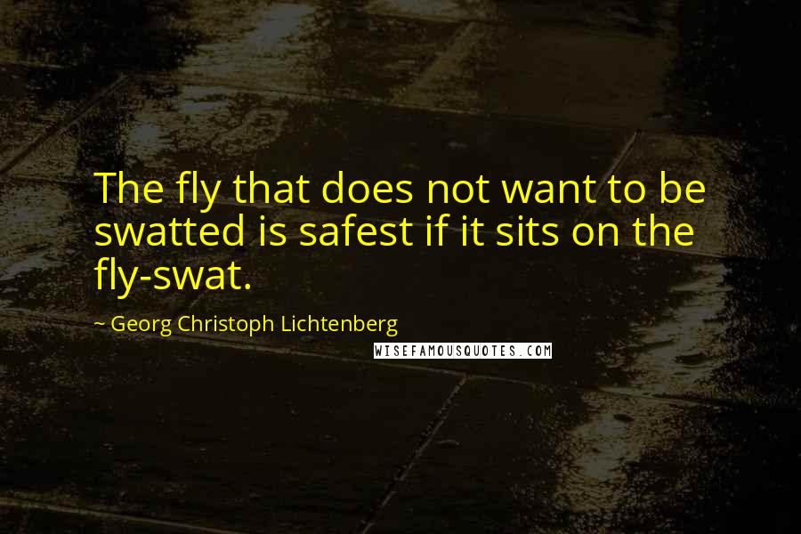 Georg Christoph Lichtenberg Quotes: The fly that does not want to be swatted is safest if it sits on the fly-swat.