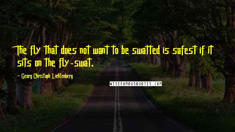 Georg Christoph Lichtenberg Quotes: The fly that does not want to be swatted is safest if it sits on the fly-swat.