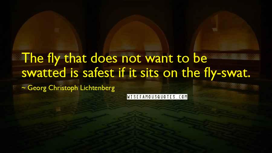 Georg Christoph Lichtenberg Quotes: The fly that does not want to be swatted is safest if it sits on the fly-swat.