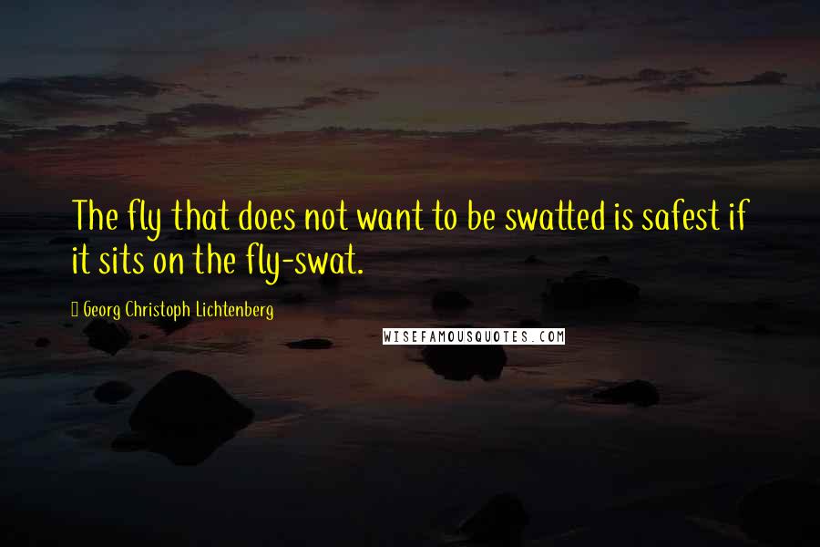 Georg Christoph Lichtenberg Quotes: The fly that does not want to be swatted is safest if it sits on the fly-swat.
