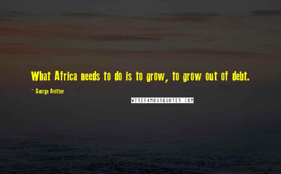George Ayittey Quotes: What Africa needs to do is to grow, to grow out of debt.