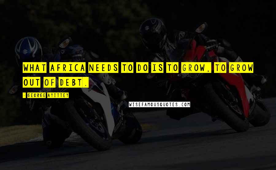 George Ayittey Quotes: What Africa needs to do is to grow, to grow out of debt.