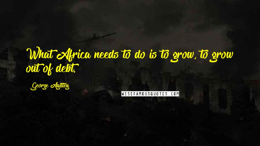 George Ayittey Quotes: What Africa needs to do is to grow, to grow out of debt.
