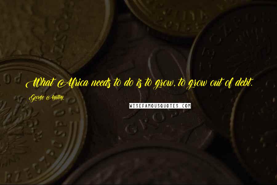 George Ayittey Quotes: What Africa needs to do is to grow, to grow out of debt.
