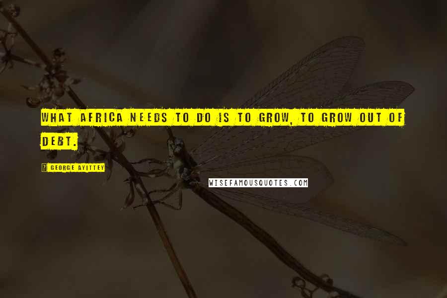George Ayittey Quotes: What Africa needs to do is to grow, to grow out of debt.