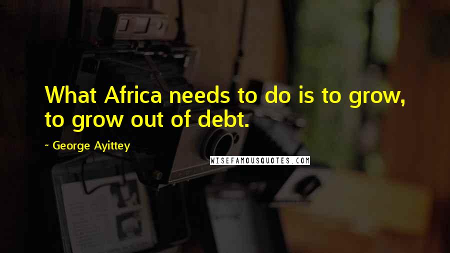 George Ayittey Quotes: What Africa needs to do is to grow, to grow out of debt.