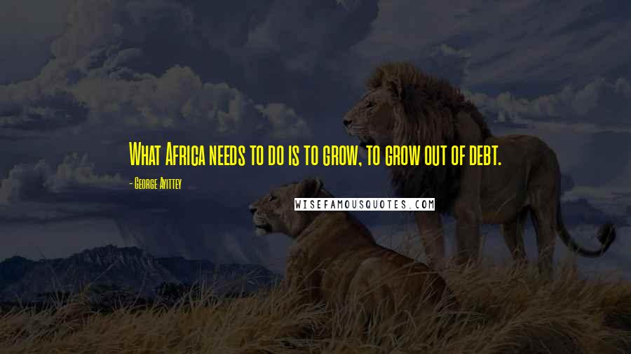 George Ayittey Quotes: What Africa needs to do is to grow, to grow out of debt.