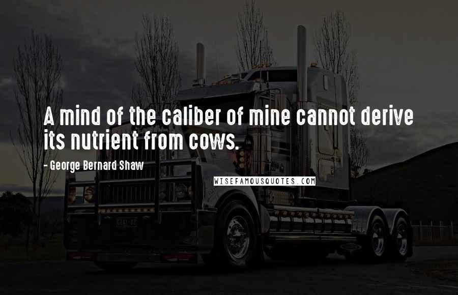 George Bernard Shaw Quotes: A mind of the caliber of mine cannot derive its nutrient from cows.