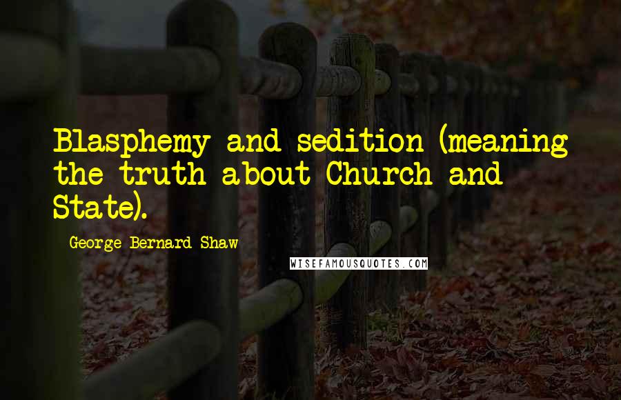 George Bernard Shaw Quotes: Blasphemy and sedition (meaning the truth about Church and State).