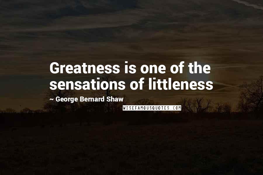 George Bernard Shaw Quotes: Greatness is one of the sensations of littleness