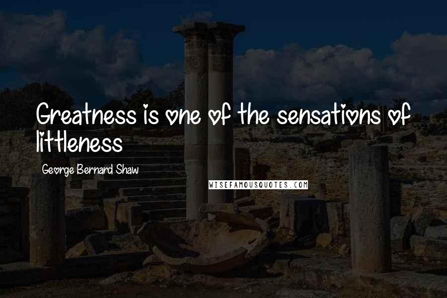 George Bernard Shaw Quotes: Greatness is one of the sensations of littleness