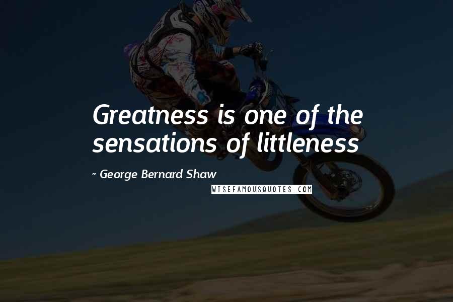 George Bernard Shaw Quotes: Greatness is one of the sensations of littleness