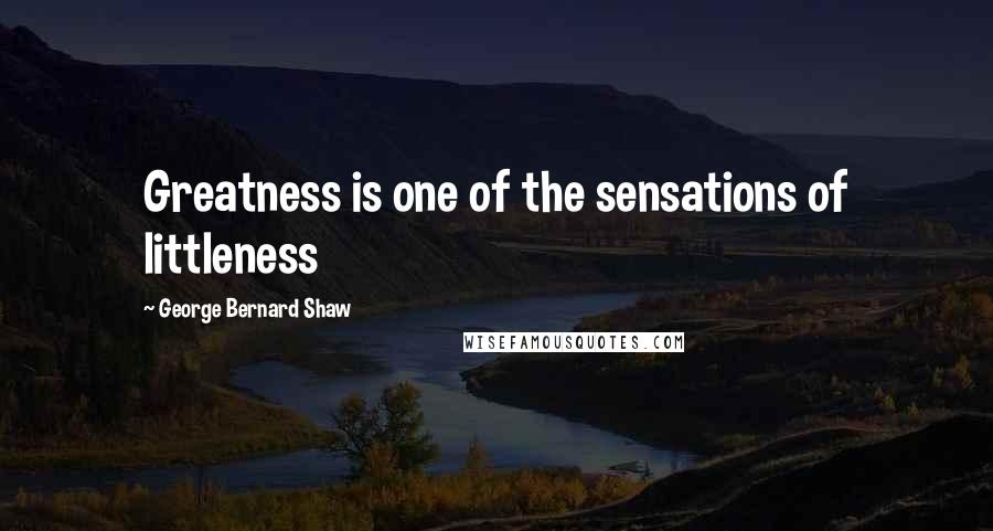 George Bernard Shaw Quotes: Greatness is one of the sensations of littleness