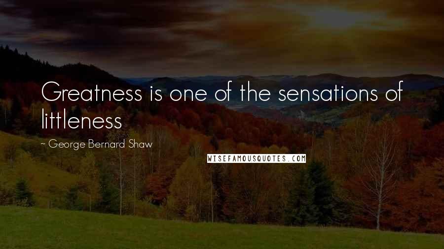 George Bernard Shaw Quotes: Greatness is one of the sensations of littleness
