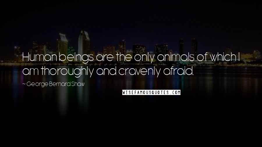 George Bernard Shaw Quotes: Human beings are the only animals of which I am thoroughly and cravenly afraid.