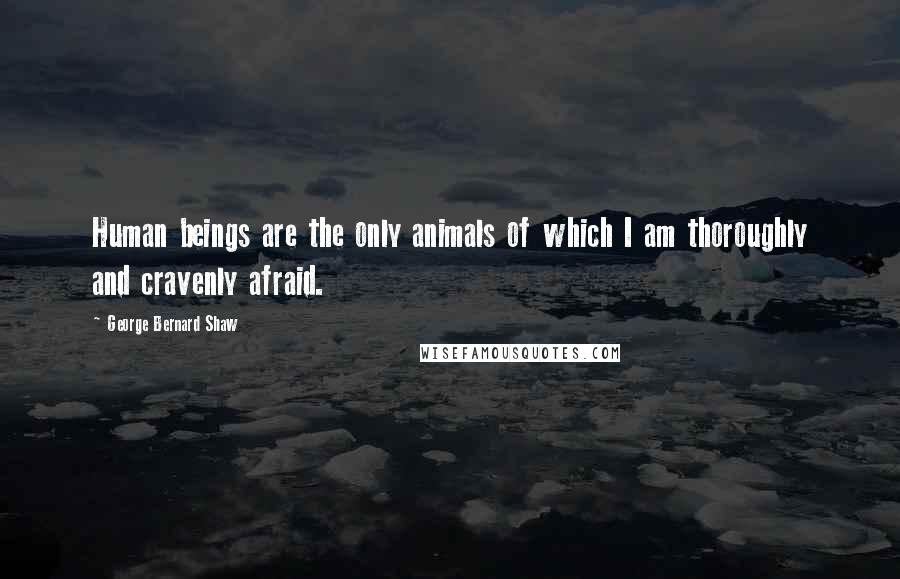 George Bernard Shaw Quotes: Human beings are the only animals of which I am thoroughly and cravenly afraid.