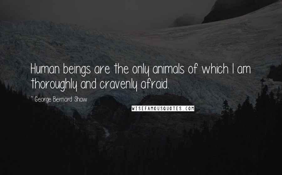 George Bernard Shaw Quotes: Human beings are the only animals of which I am thoroughly and cravenly afraid.