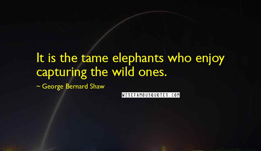 George Bernard Shaw Quotes: It is the tame elephants who enjoy capturing the wild ones.