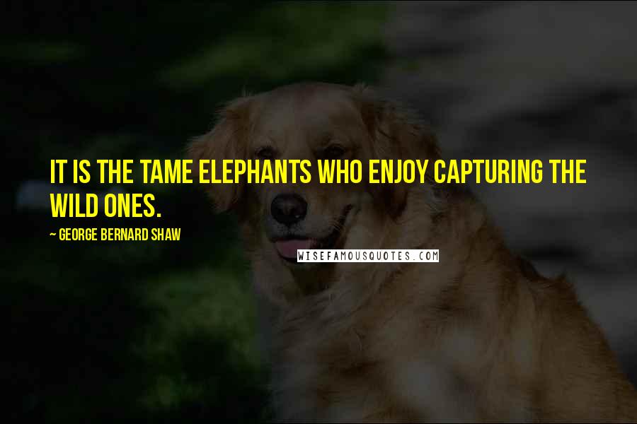George Bernard Shaw Quotes: It is the tame elephants who enjoy capturing the wild ones.