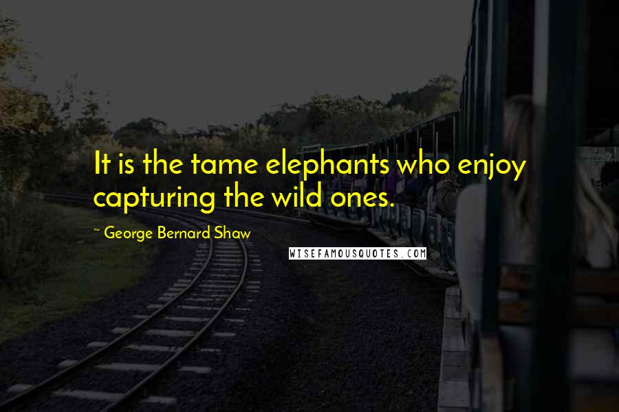 George Bernard Shaw Quotes: It is the tame elephants who enjoy capturing the wild ones.