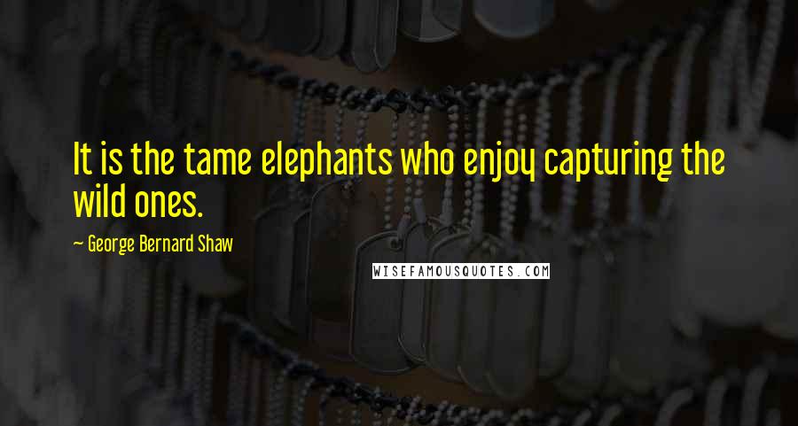 George Bernard Shaw Quotes: It is the tame elephants who enjoy capturing the wild ones.