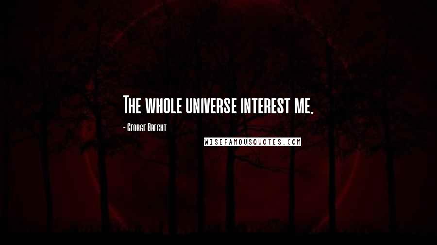 George Brecht Quotes: The whole universe interest me.