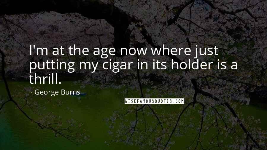 George Burns Quotes: I'm at the age now where just putting my cigar in its holder is a thrill.