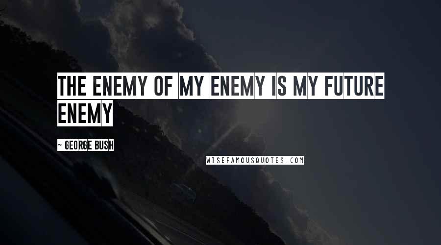 George Bush Quotes: The enemy of my enemy is my future enemy