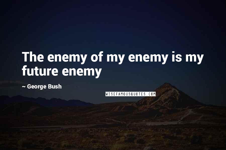 George Bush Quotes: The enemy of my enemy is my future enemy