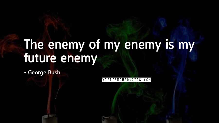 George Bush Quotes: The enemy of my enemy is my future enemy