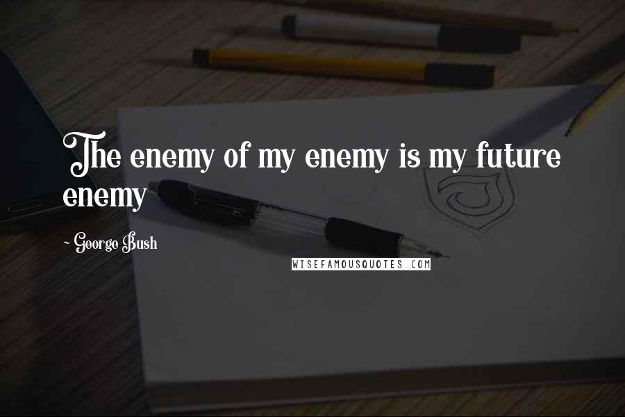George Bush Quotes: The enemy of my enemy is my future enemy