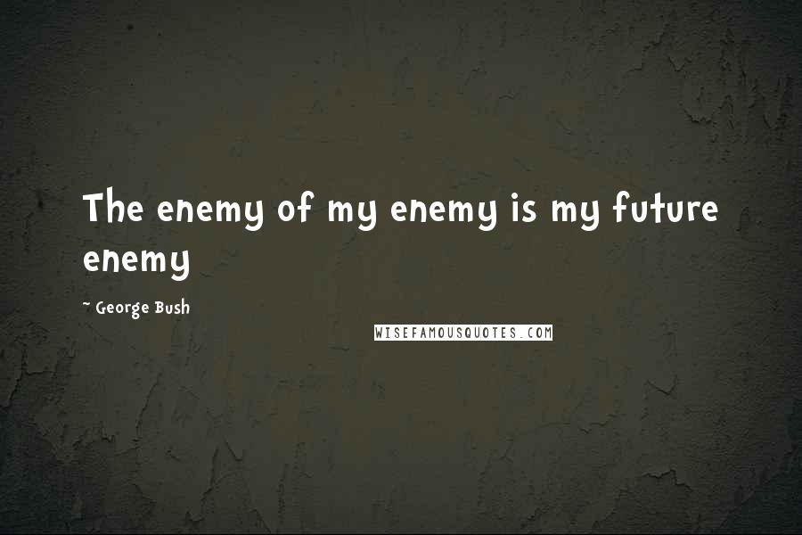 George Bush Quotes: The enemy of my enemy is my future enemy