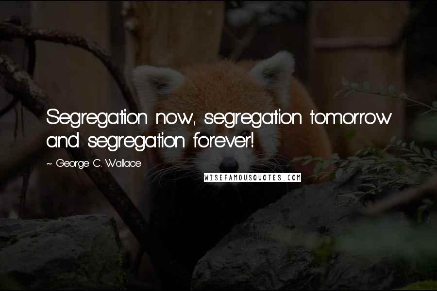 George C. Wallace Quotes: Segregation now, segregation tomorrow and segregation forever!