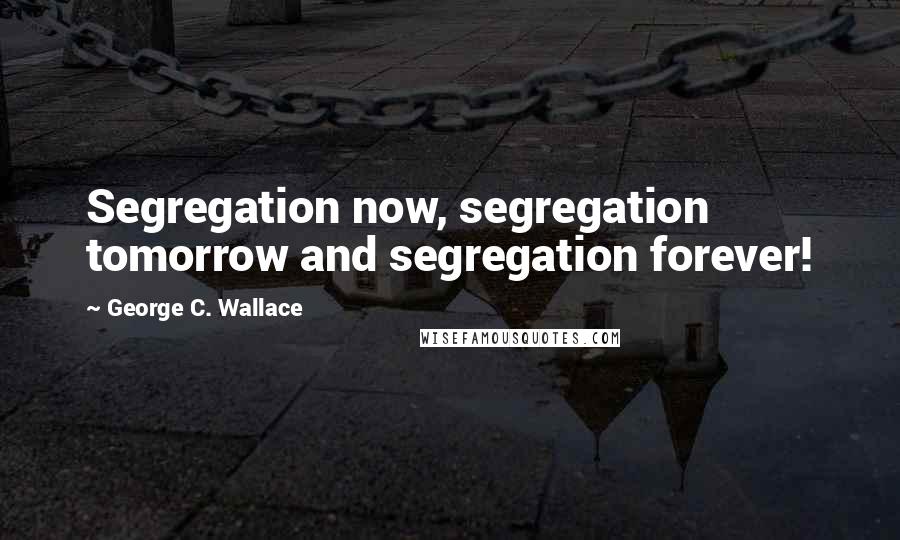 George C. Wallace Quotes: Segregation now, segregation tomorrow and segregation forever!