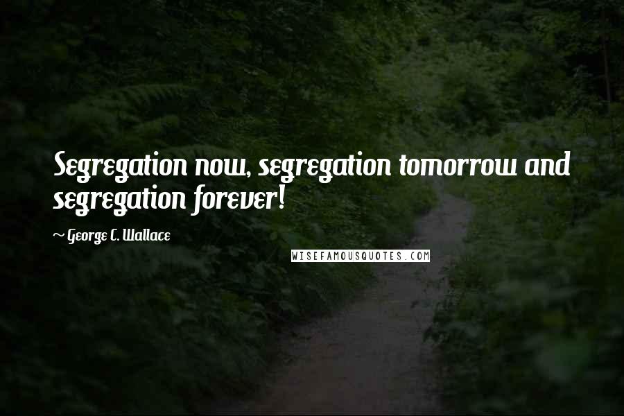 George C. Wallace Quotes: Segregation now, segregation tomorrow and segregation forever!