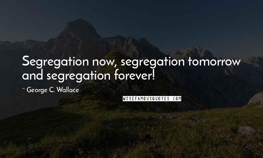 George C. Wallace Quotes: Segregation now, segregation tomorrow and segregation forever!