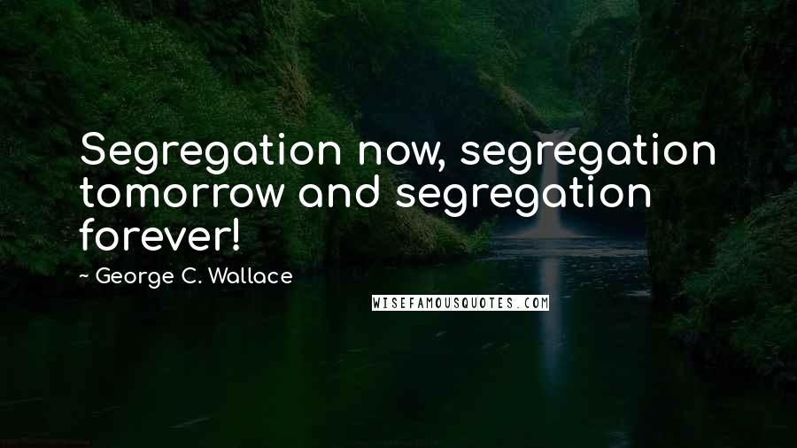 George C. Wallace Quotes: Segregation now, segregation tomorrow and segregation forever!