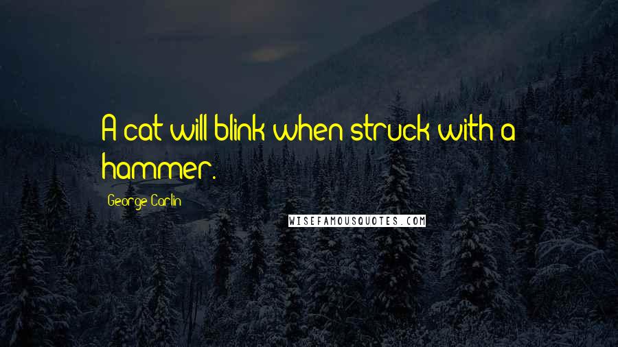 George Carlin Quotes: A cat will blink when struck with a hammer.