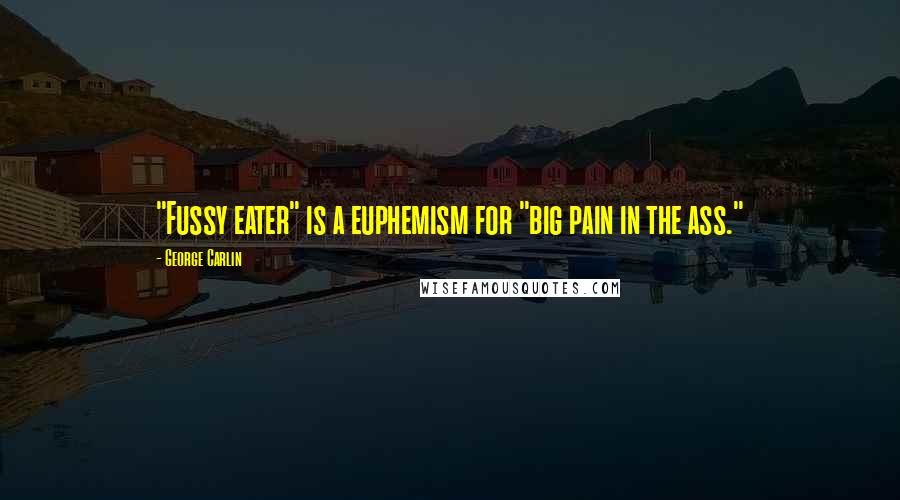 George Carlin Quotes: "Fussy eater" is a euphemism for "big pain in the ass."
