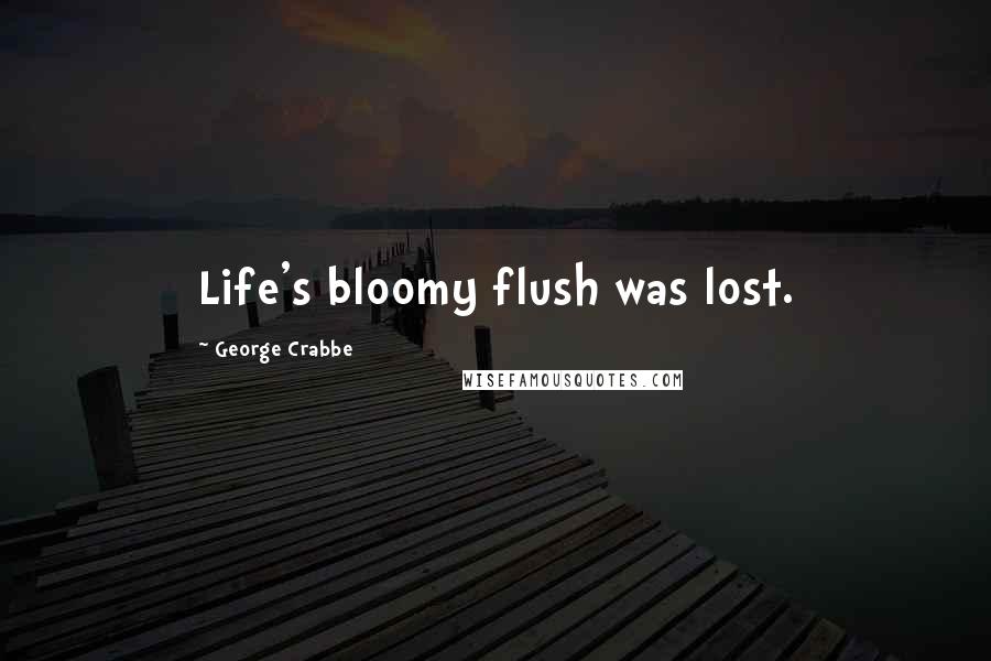 George Crabbe Quotes: Life's bloomy flush was lost.