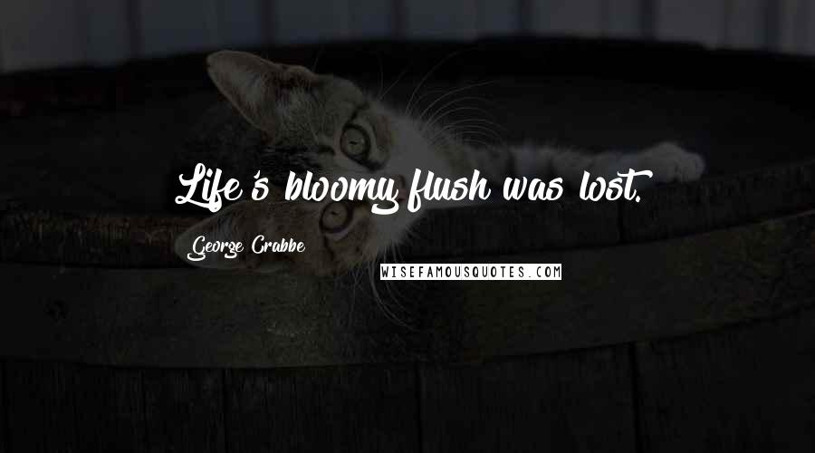 George Crabbe Quotes: Life's bloomy flush was lost.