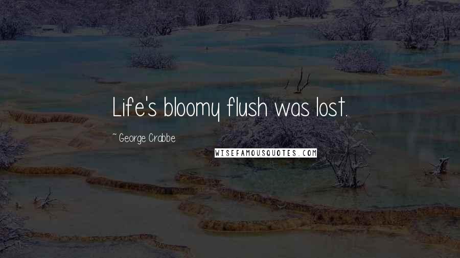 George Crabbe Quotes: Life's bloomy flush was lost.