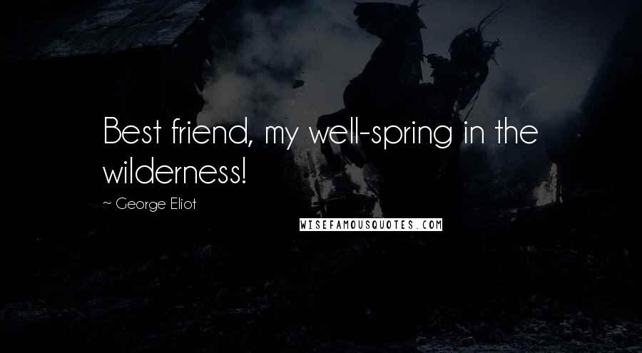 George Eliot Quotes: Best friend, my well-spring in the wilderness!