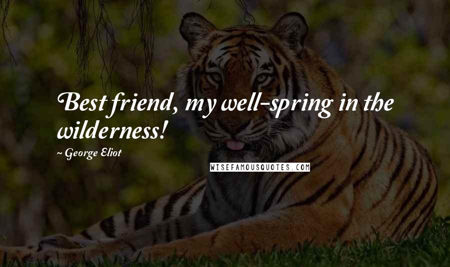 George Eliot Quotes: Best friend, my well-spring in the wilderness!