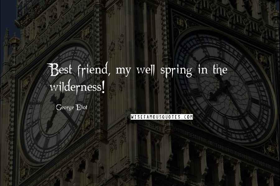 George Eliot Quotes: Best friend, my well-spring in the wilderness!